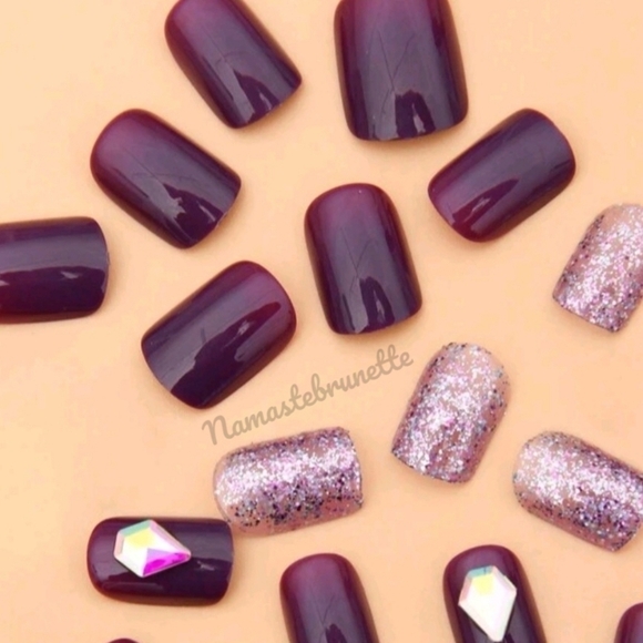 3D Rhinestone & Glitter Press On Nails - Picture 4 of 16